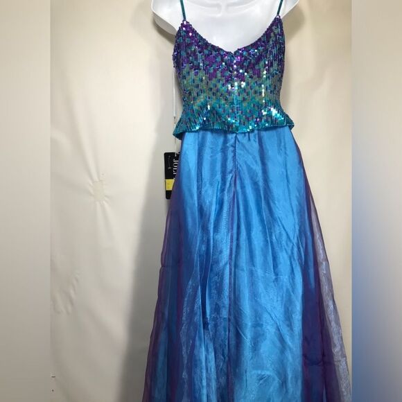 Joli Prom Turquoise Sequin Ball Gown Formal Dress Women’s Size 4 - Picture 2 of 10